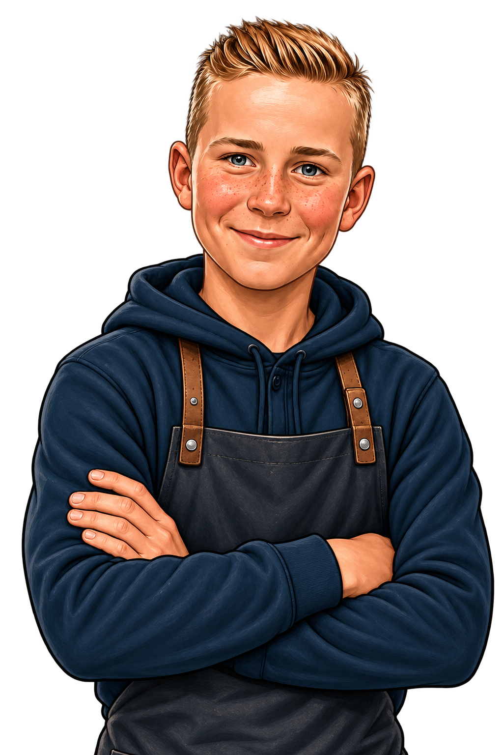 De Zalmstek — jongen met schort
